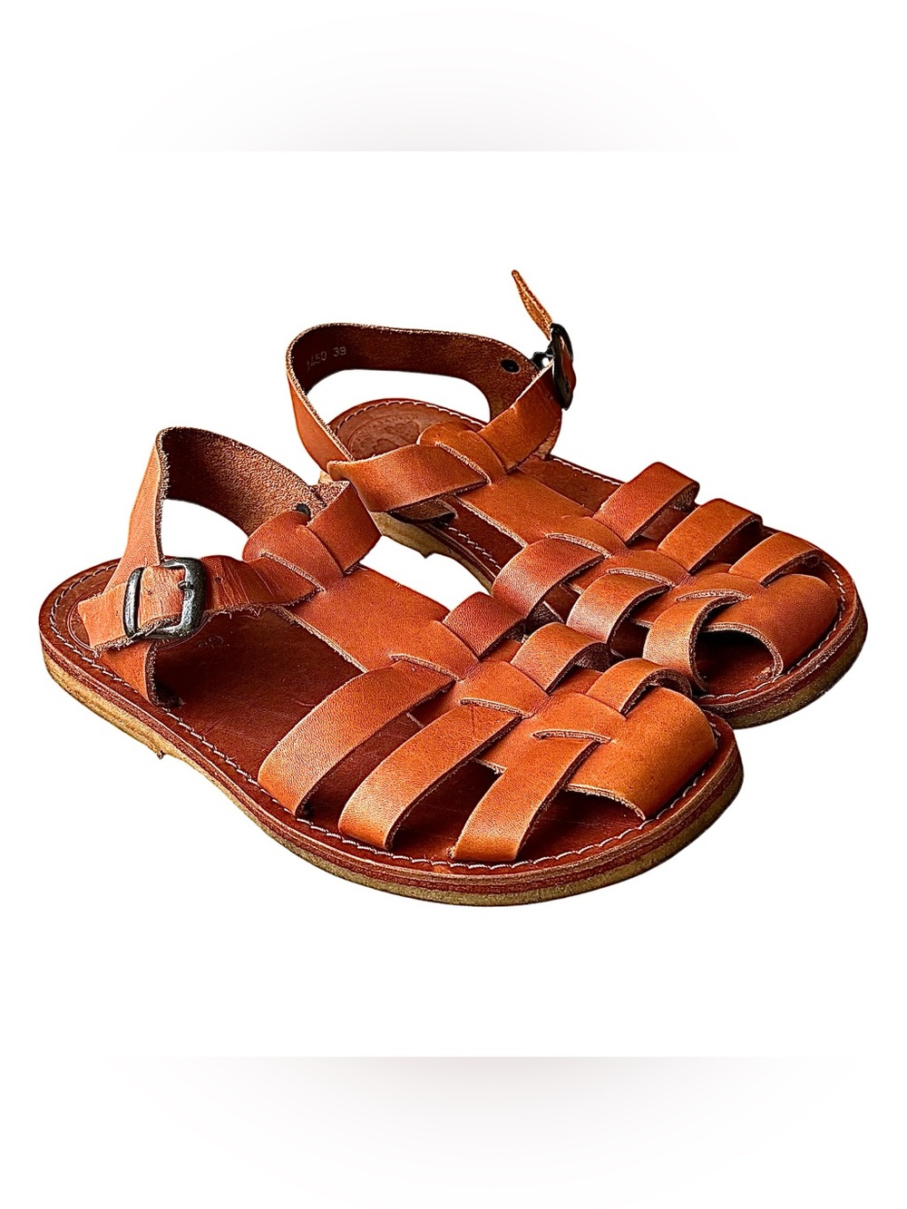 DUCKFEET Caramel Leather Fisherman Sandals